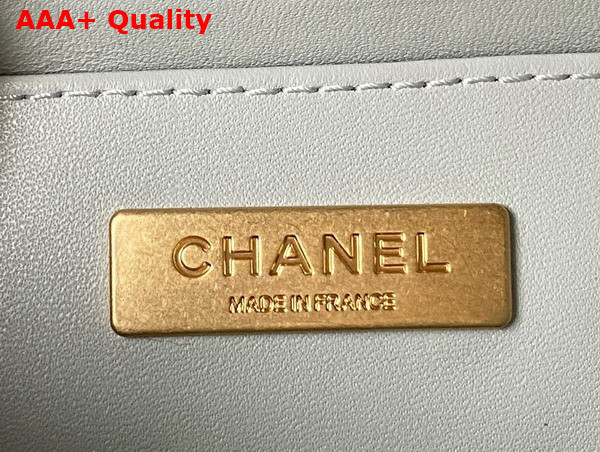 Chanel Mini Flap Bag with Top Handle Light Blue Lambskin Gold Tone Metal AS4035 Replica