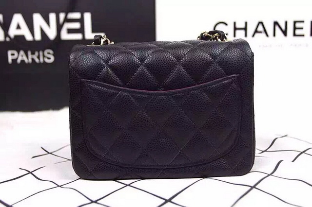 Chanel Mini Flap Black Caviar Gold Hardware for Sale