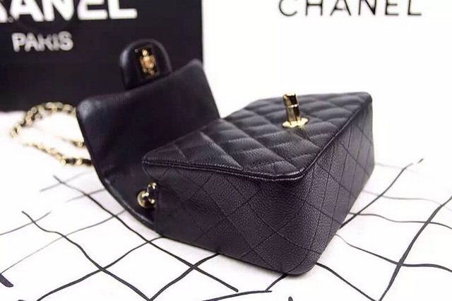 Chanel Mini Flap Black Caviar Gold Hardware for Sale