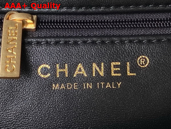 Chanel Mini Shopping Bag in Black Shiny Aged Calfskin Gold Tone Metal AS4416 Replica