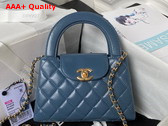 Chanel Mini Shopping Bag in Blue Shiny Aged Calfskin Gold Tone Metal AS4416 Replica