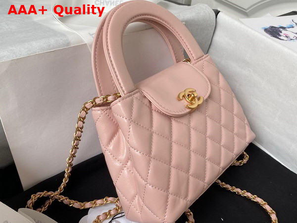 Chanel Mini Shopping Bag in Pink Shiny Aged Calfskin Gold Tone Metal AS4416 Replica