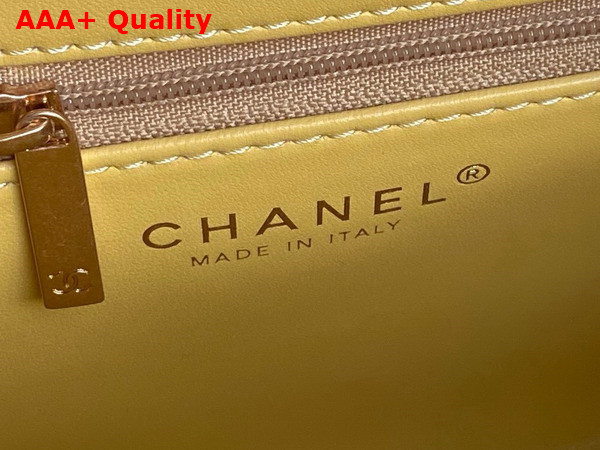 Chanel Mini Shopping Bag in Yellow Shiny Aged Calfskin Gold Tone Metal AS4416 Replica