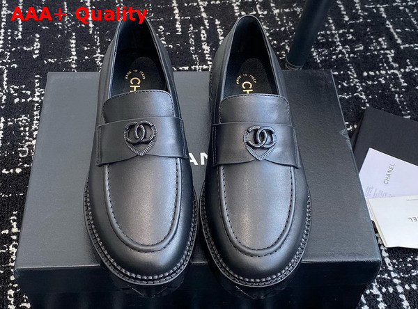 Chanel Moccasins Black Calfskin G46072 Replica