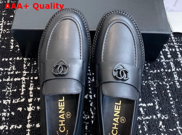 Chanel Moccasins Black Calfskin G46072 Replica