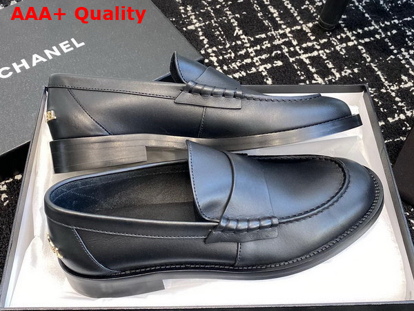 Chanel Moccasins Black Calfskin Replica