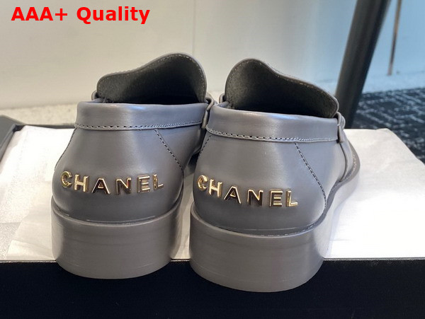 Chanel Moccasins Grey Calfskin Replica