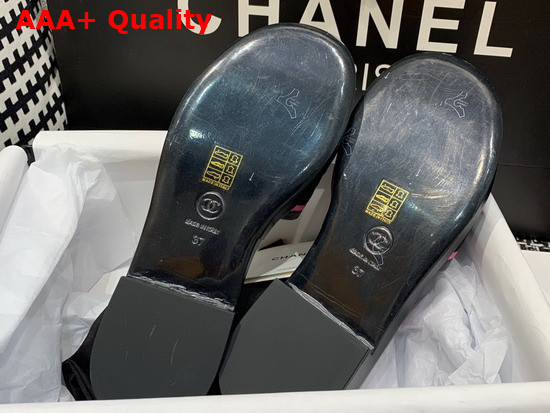 Chanel Mules Black Lambskin and Embroideries Black and Pink G36557 Replica