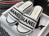 Chanel Mules Black Lambskin and Embroideries White and Black G36557 Replica