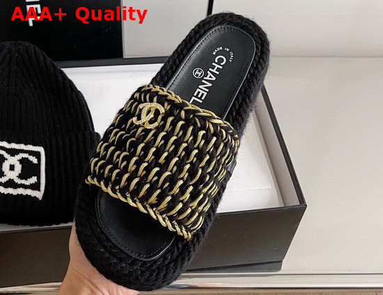 Chanel Mules Braided Knit Black Ref G38189 Replica