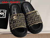 Chanel Mules Braided Knit Black Ref G38189 Replica