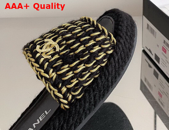 Chanel Mules Braided Knit Black Ref G38189 Replica