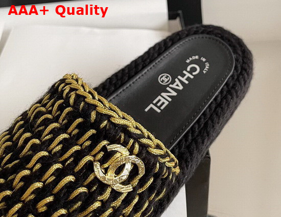 Chanel Mules Braided Knit Black Ref G38189 Replica