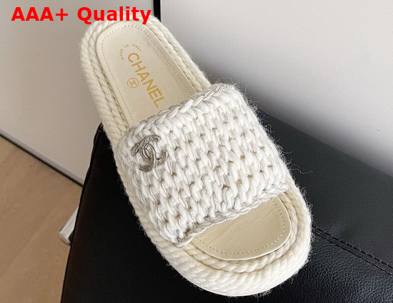 Chanel Mules Braided Knit White Ref G38189 Replica