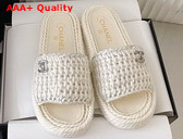 Chanel Mules Braided Knit White Ref G38189 Replica