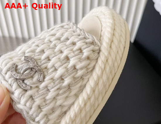 Chanel Mules Braided Knit White Ref G38189 Replica