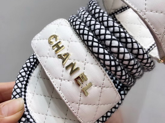 Chanel Mules Cord and Lambskin Black and Ivory G34603