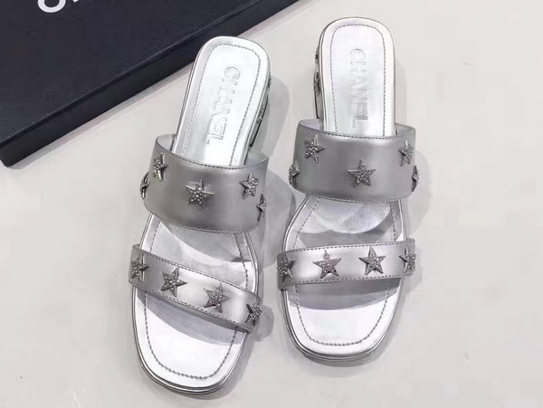 Chanel Mules Iridescent Calfskin Fantasy Pearls Silver For Sale