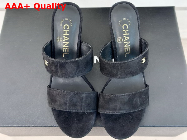 Chanel Mules Kid Suede and Imitation Pearls Black Ref G45685 Replica