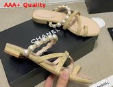 Chanel Mules Kid Suede and Pearls Beige G37274 Replica