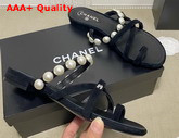 Chanel Mules Kid Suede and Pearls Black G37274 Replica