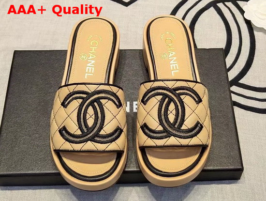 Chanel Mules Lambskin Beige G35903 Replica