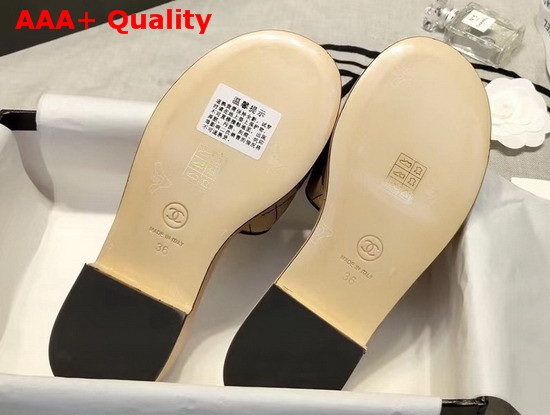 Chanel Mules Lambskin Beige G35903 Replica