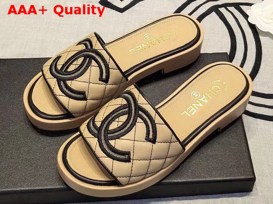 Chanel Mules Lambskin Beige G35903 Replica