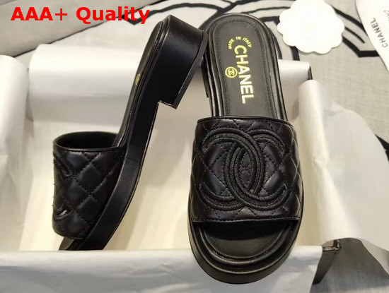 Chanel Mules Lambskin Black G35903 Replica