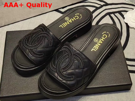 Chanel Mules Lambskin Black G35903 Replica