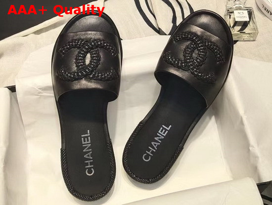 Chanel Mules Laminated Lambskin Black G35532 Replica