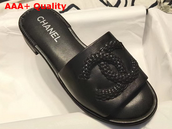 Chanel Mules Laminated Lambskin Black G35532 Replica