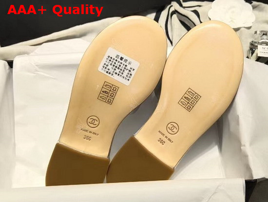 Chanel Mules Laminated Lambskin Silver G35532 Replica