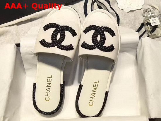 Chanel Mules Laminated Lambskin White G35532 Replica