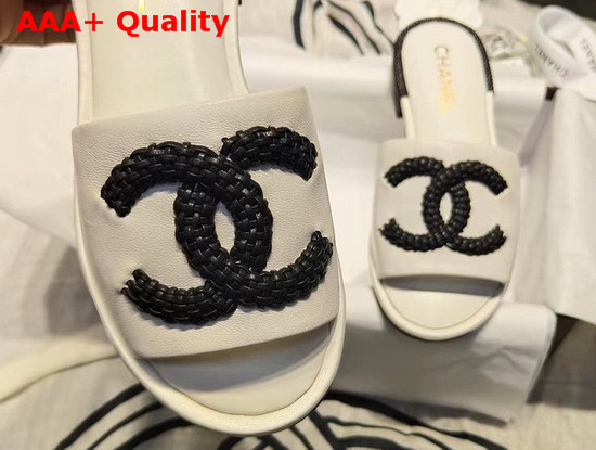 Chanel Mules Laminated Lambskin White G35532 Replica