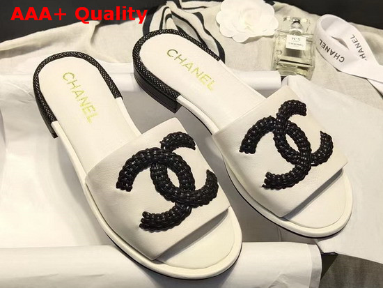 Chanel Mules Laminated Lambskin White G35532 Replica