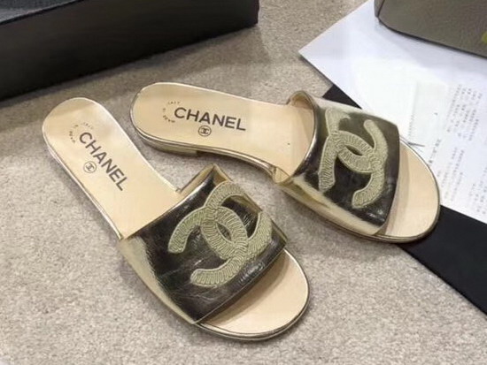 Chanel Mules Light Gold Metallic Calfskin G34067