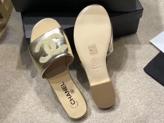 Chanel Mules Light Gold Metallic Calfskin G34067