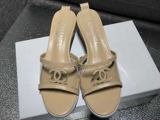 Chanel Mules PVC and Lambskin Beige G34871