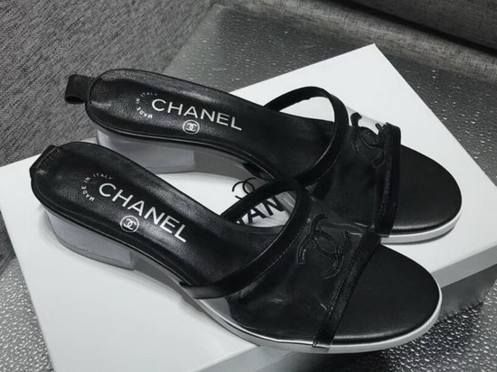 Chanel Mules PVC and Lambskin Black