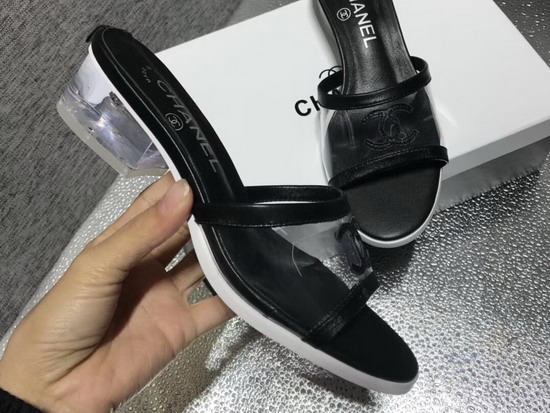 Chanel Mules PVC and Lambskin Black