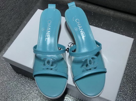 Chanel Mules PVC and Lambskin Light Blue G34871