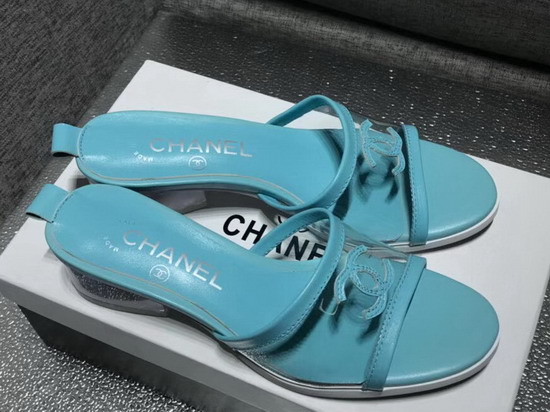 Chanel Mules PVC and Lambskin Light Blue G34871