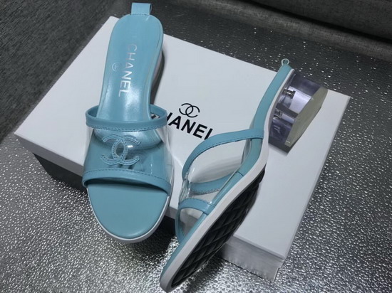 Chanel Mules PVC and Lambskin Light Blue G34871