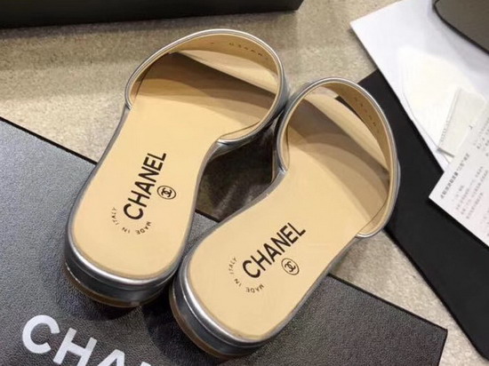 Chanel Mules Silver Metallic Calfskin G34067