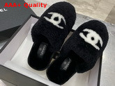 Chanel Mules in Black Shearling Replica