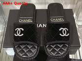 Chanel Mules in Black Velvet Replica