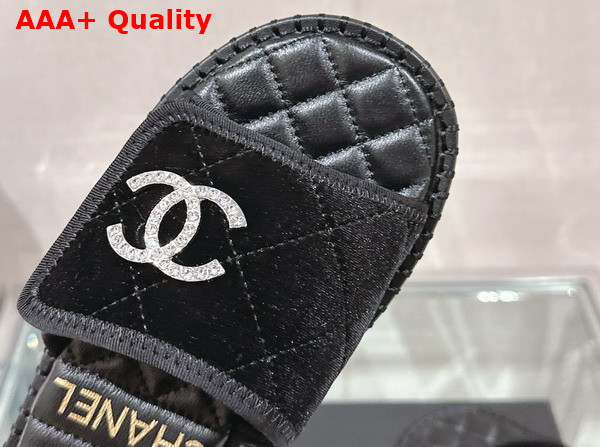 Chanel Mules in Black Velvet Replica