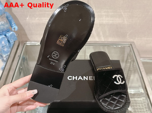 Chanel Mules in Black Velvet Replica