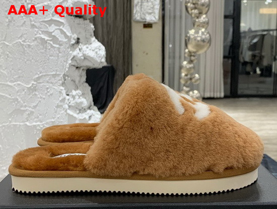 Chanel Mules in Brown Shearling Replica